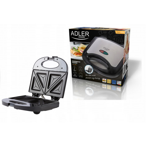 Adler Sandwich maker AD 3015 750 W, Number of plates 1, Number of pastry 2, Black