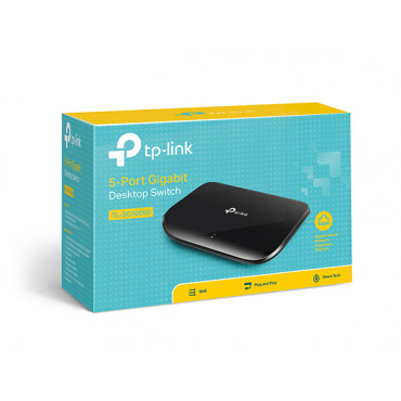 TP-LINK Switch TL-SG1005D Unmanaged, Desktop, 1 Gbps (RJ-45) ports quantity 5, Power supply type External, Plastic case