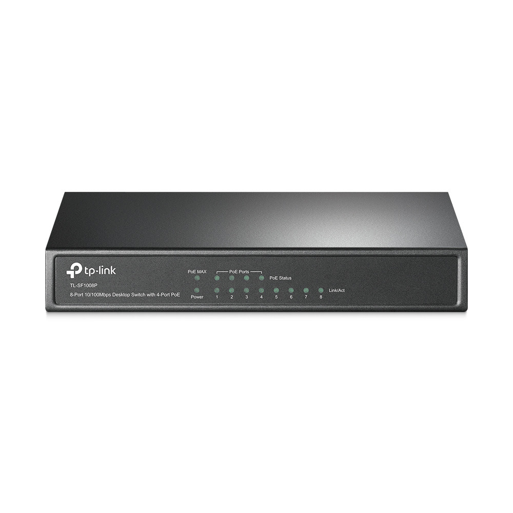 TP-LINK Switch TL-SF1008P Unmanaged, Desktop, 10/100 Mbps (RJ-45) ports quantity 8, PoE ports quantity 4, Power supply type Exte