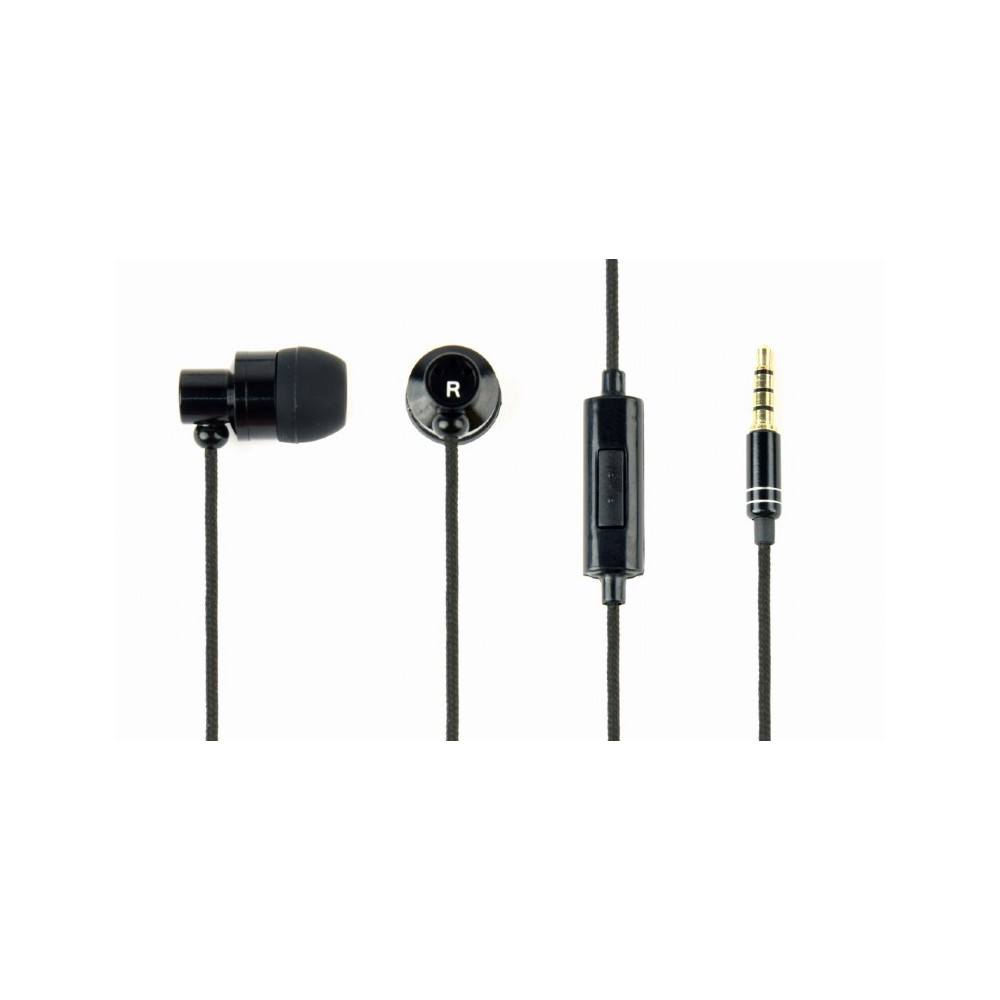 Gembird Metal earphones with microphone "Paris" 3.5 mm, Black, Built-in microphone