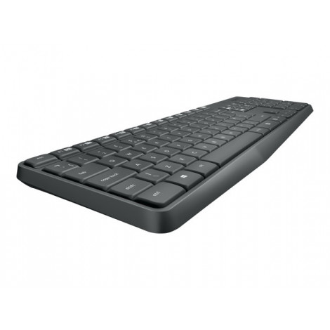 Logitech MK235 Wireless Keyboard and mouse pack, Wireless, Mouse included, Batteries included, Black, US International, 475 g