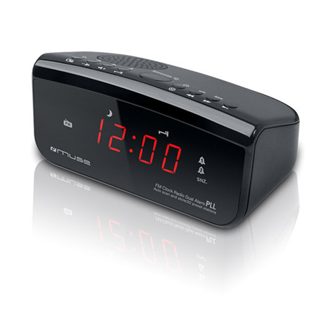 Muse Clock radio PLL M-12CR Black, Alarm function